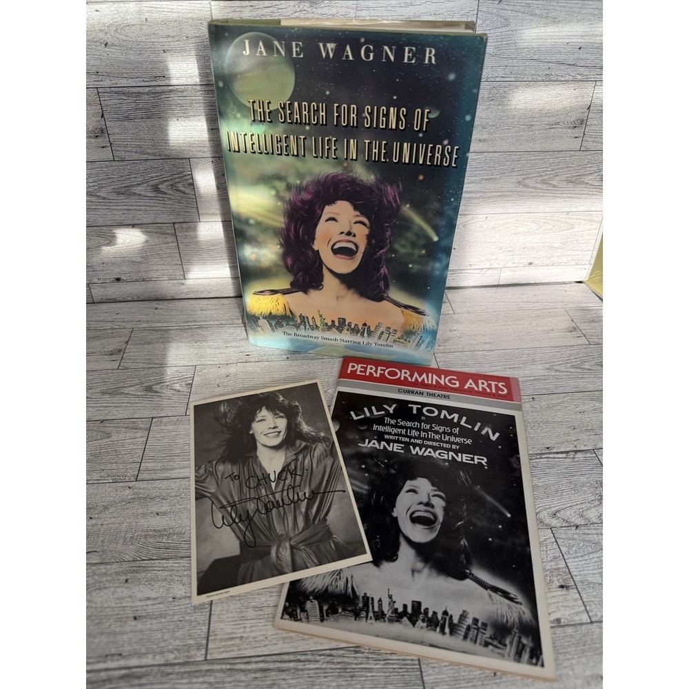 Lily Tomlin Jane Wagner SIGNED Search For Signs of Intelligent Life‎ in Universe